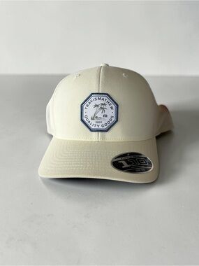 Travis Mathew Men's Cream Patch Logo Baseball Cap